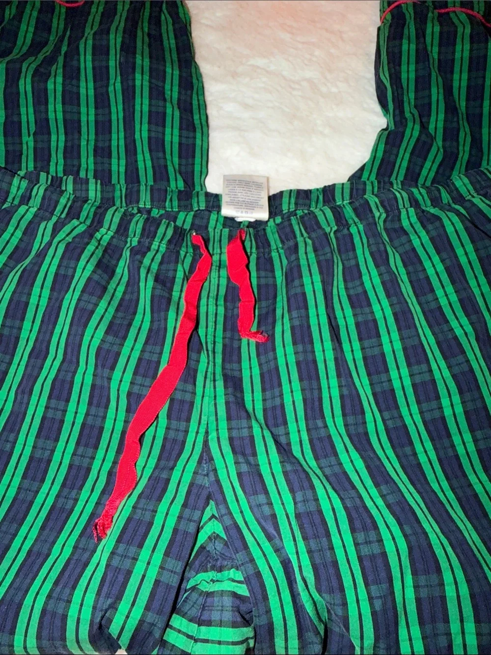 Vineyard Vines Green and Navy Plaid Cotton PJ Pants Sz Medium